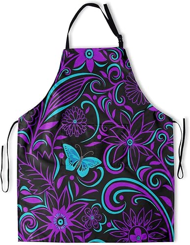 Delantal de mariposa con bolsillos Delantal de mariposa floral con diseño de mariposas delantales de hojas para mujeres y hombres delantales