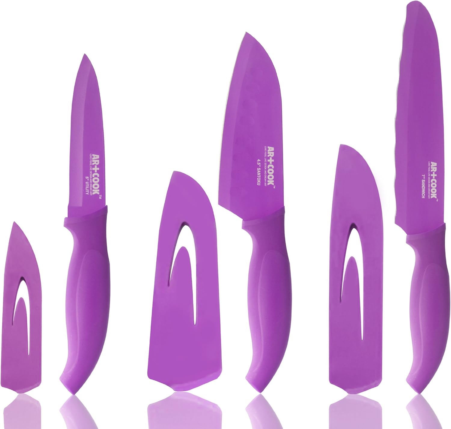 Art and Cook 7" Sandwich Knife and 4.5" Santoku Knife and 3