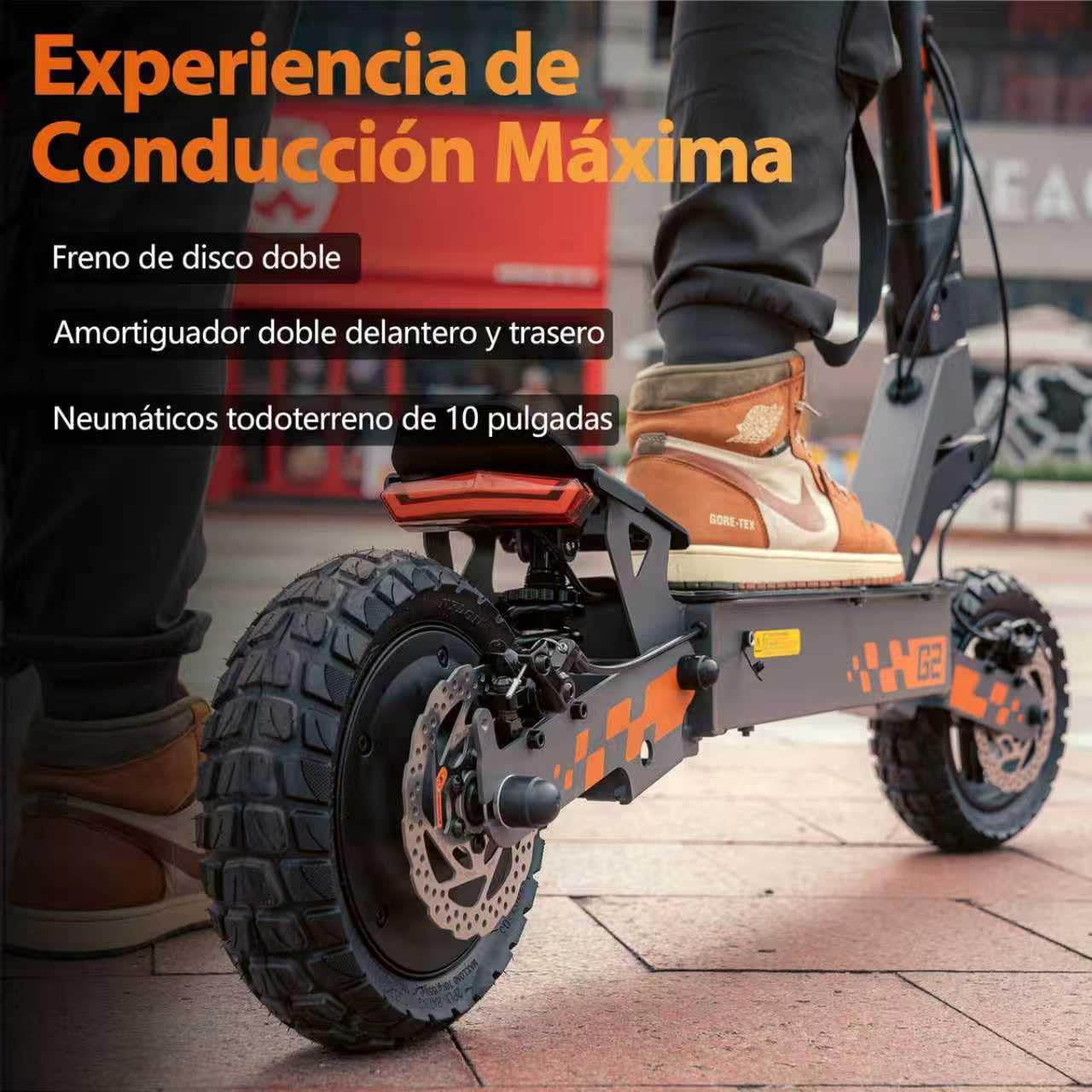 Kukirin G2-Patinete Electrico Adultos,Electric Scooter,Patin Electrico Todoterreno Potente,Potencia máxima de 800 W,Batería 15Ah,Autonomía 60 Km,Ruedas de 10 Pulgadas,Sistema de Doble suspensión