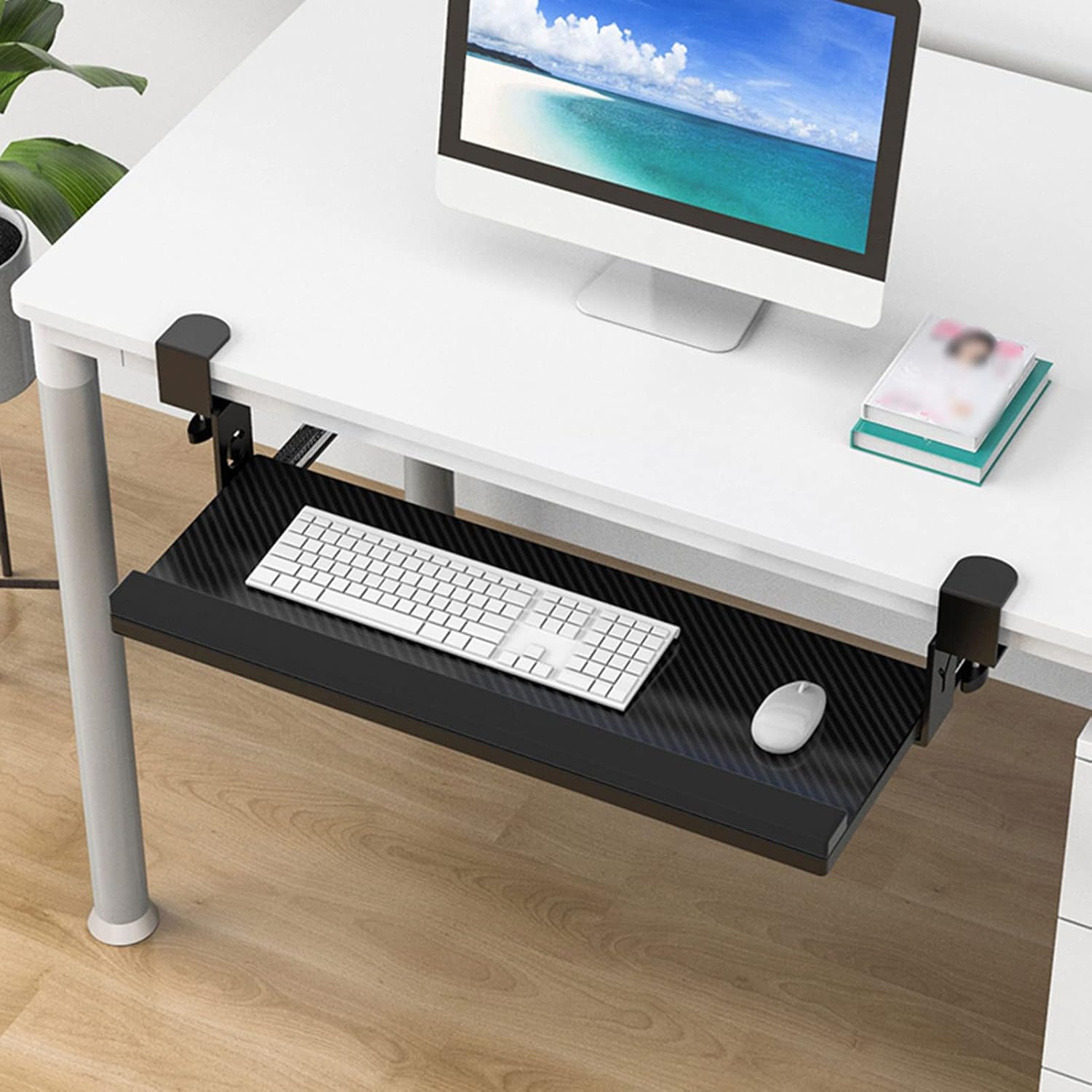 Dokiiovo Tastaturablage Unter Dem Schreibtisch - Verstellbare Tastaturhalterung 65x25,5cm