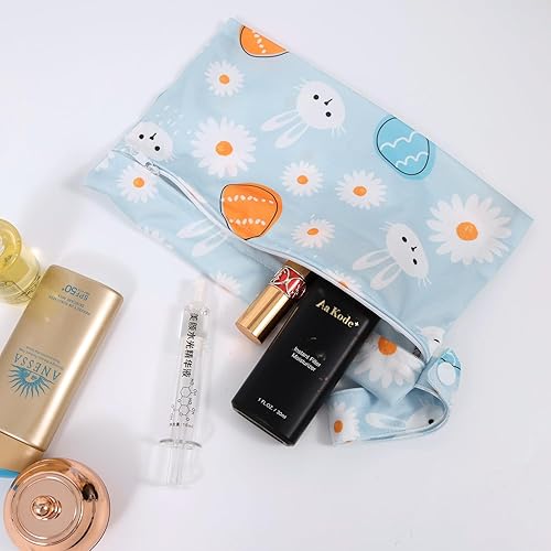 Miniatura 8 de 3 bolsas para pañales de tela para bebé, impermeables, reutilizables, con 2 bolsillos con cremallera y asa, bolsas de lavandería lavables para