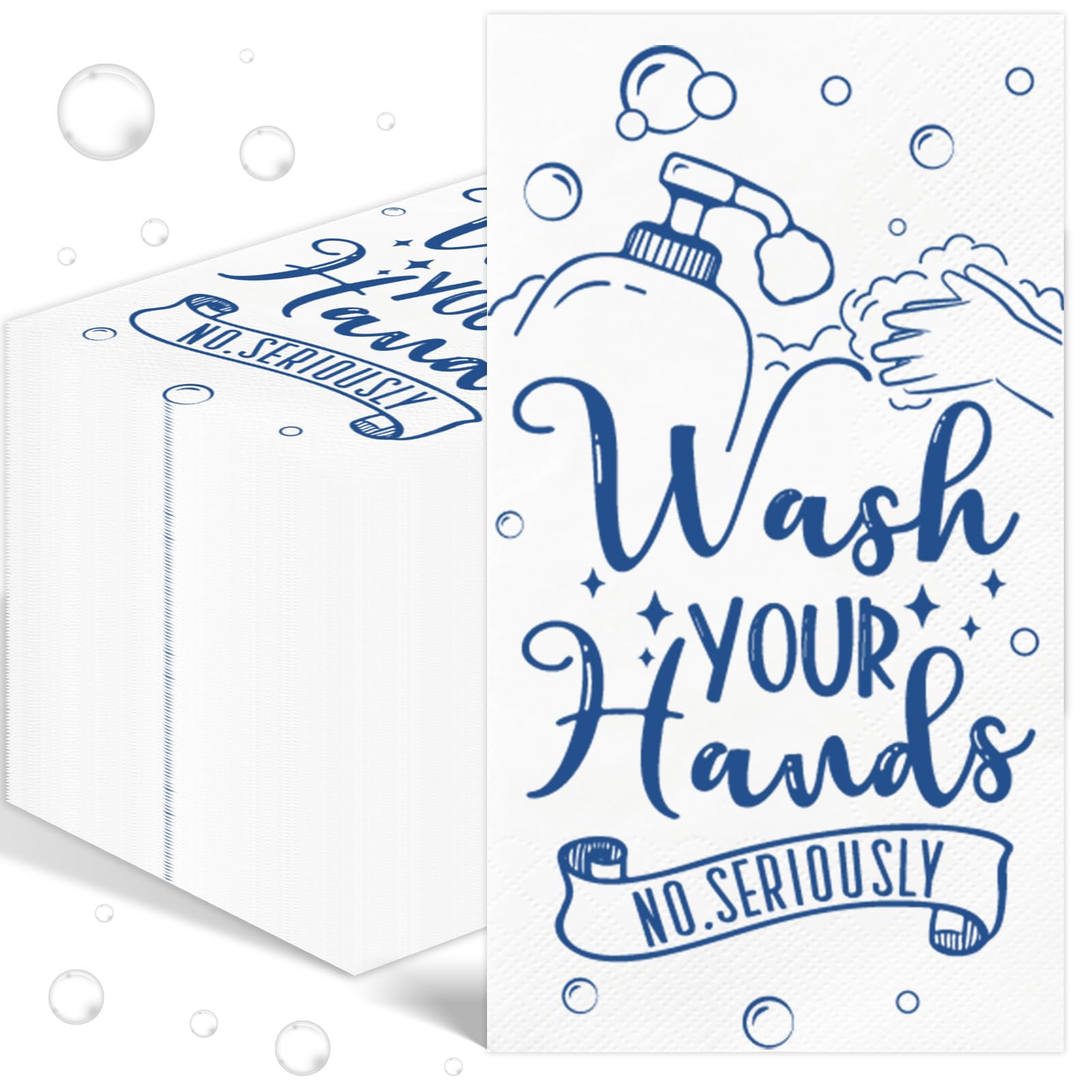 100 toallas de mano desechables para baño, toallas de papel para invitados, 3 capas, lavar tus manos, etiquetas de baño, servilletas de invitados para tocador, boda, cumpleaños, vacaciones,
