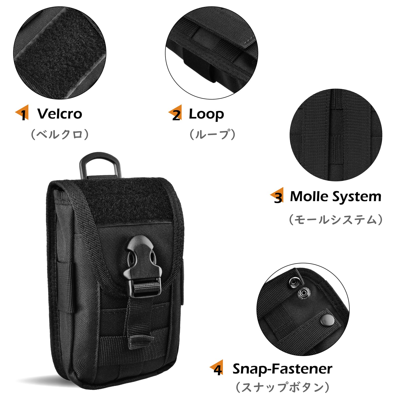 TRIWONDER Torba na telefon Molle Etui na telefon Taktyczna torba Molle Torba na pasek Pakiet bezpieczeństwa EDC Zestaw akcesoriów zewnętrznych