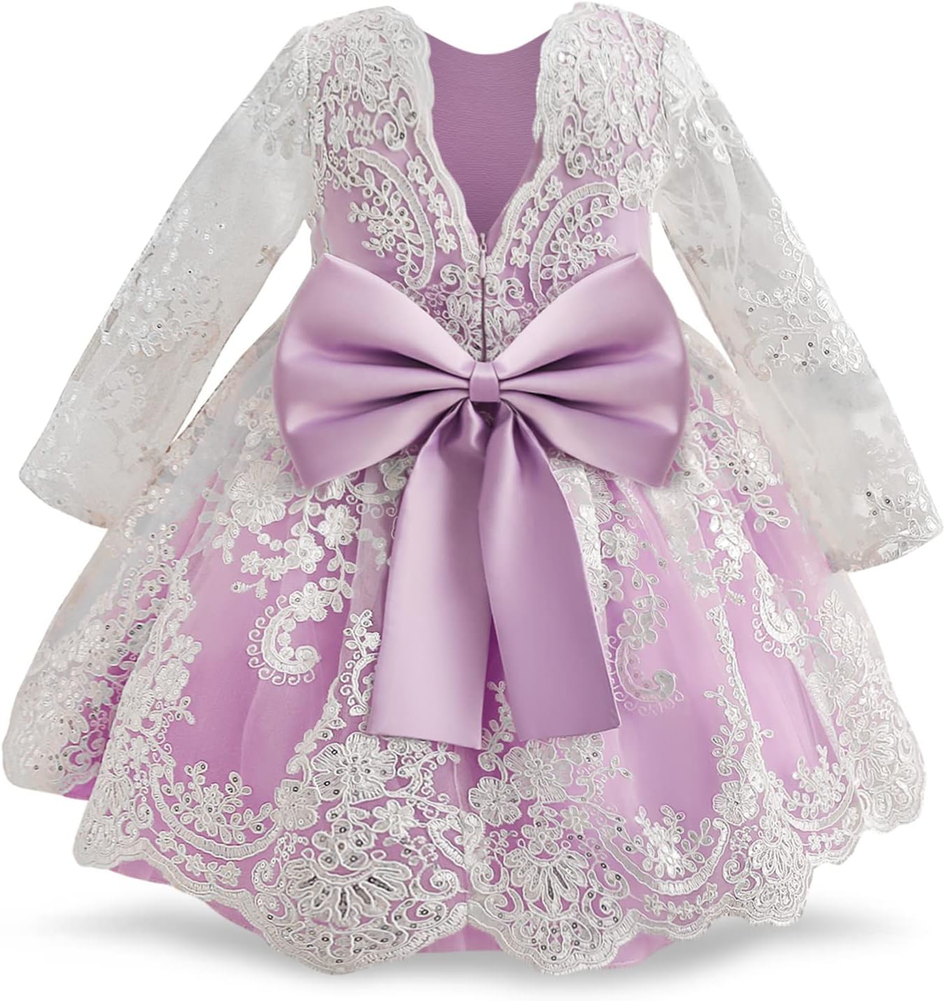 NNJXD Girls' Tulle Flower Princess Wedding Dress for Toddler and Baby Girl
