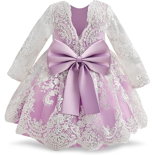 NNJXD Girls' Tulle Flower Princess Wedding Dress for Toddler and Baby Girl