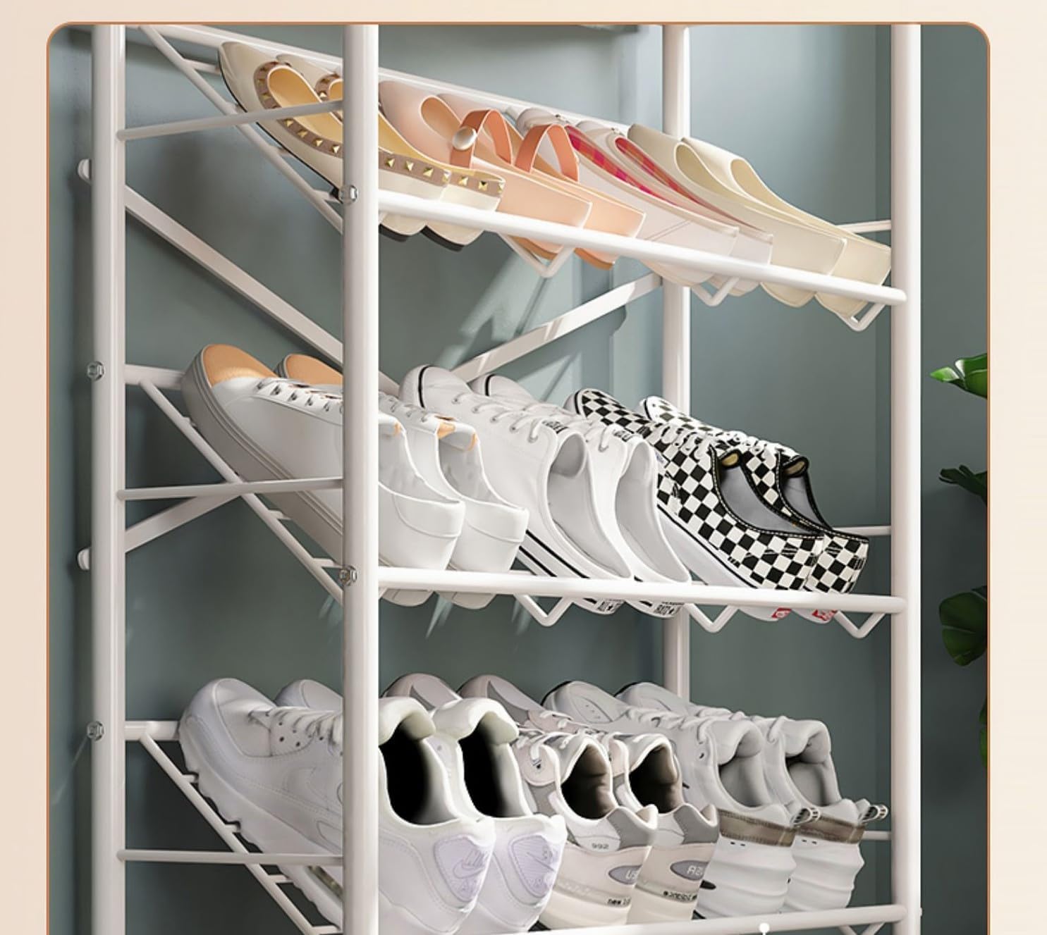 Amazon｜下駄箱多層シューズラック シューズラック スリム パイプ