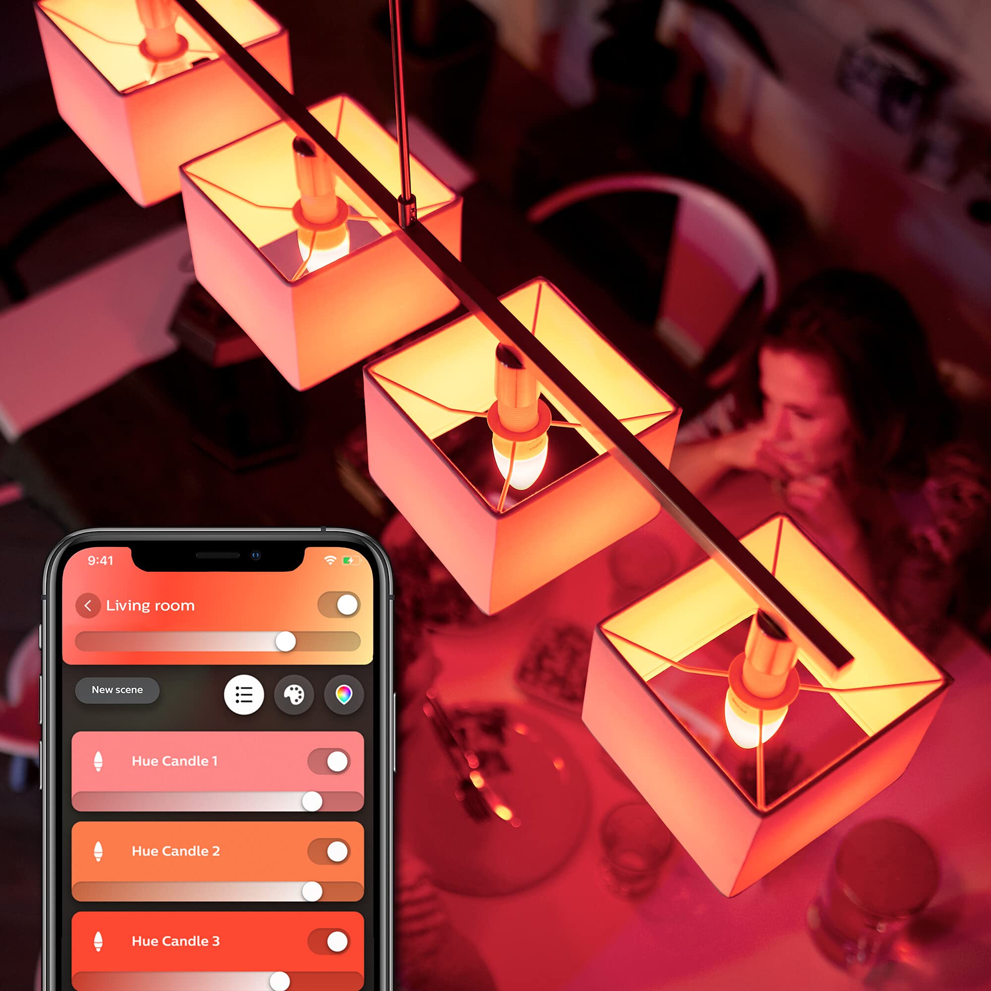 Philips Hue White & Color Ambiance E14 LED Lampe Einzelpack, dimmbar, bis zu 16 Millionen Farben, steuerbar via App, kompatibel mit Amazon Alexa (Echo, Echo Dot) [Energieklasse A]