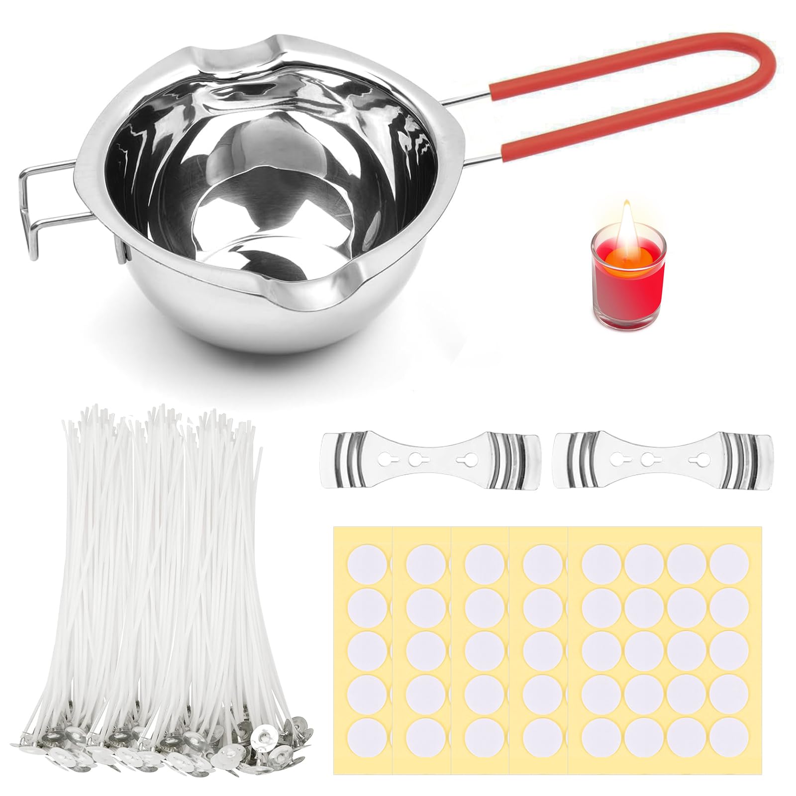 SODIAL-2X De Fabrication De Bougie, Pot De De Bougie, Mèches De Bougie, Autocollants De Mèche