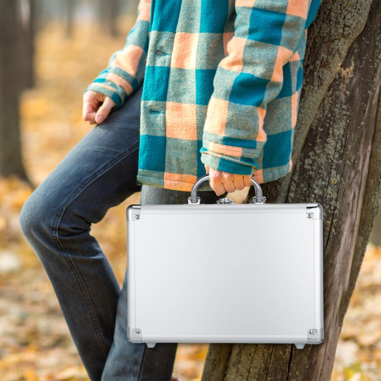 SHINEOFI Valigetta Rigida in Lega Di Alluminio 11.42X8.07X4.13In Valigia Portatile Con Maniglia Per Organizer Attrezzi Trucco E Accessori Professionali