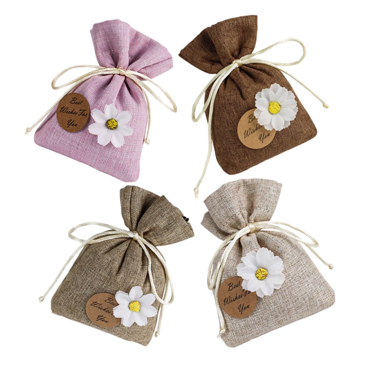 Beatifufu 4pcs Car Sachets Fragrance Packets for Drawers Closets Wardrobe Vehicle Lemon Scents Elegant Scented Decor