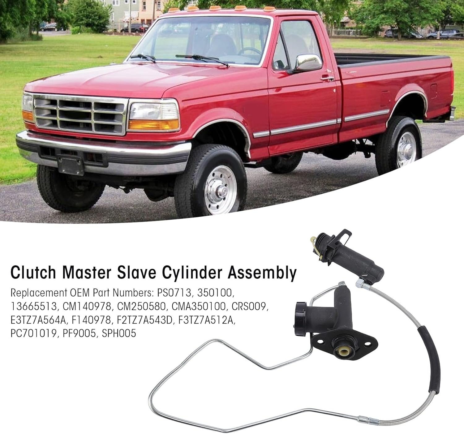 Clutch Master and Slave Cylinder Assembly, Automobile Clutch Secondary Cylinders PS0713 350100 Metal Replacement for 250 HD 350, Extensive Oem Compatibility