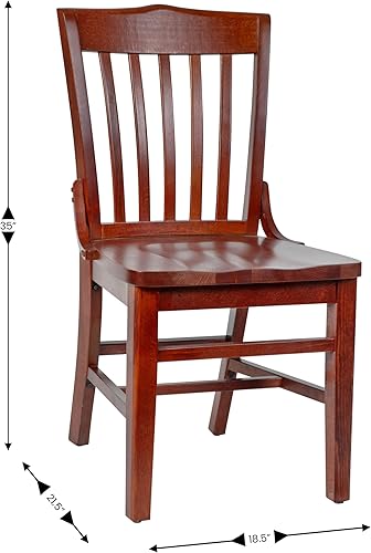 Miniatura 2 de EMMA + OLIVER Silla de madera de caoba con respaldo de casa escolar