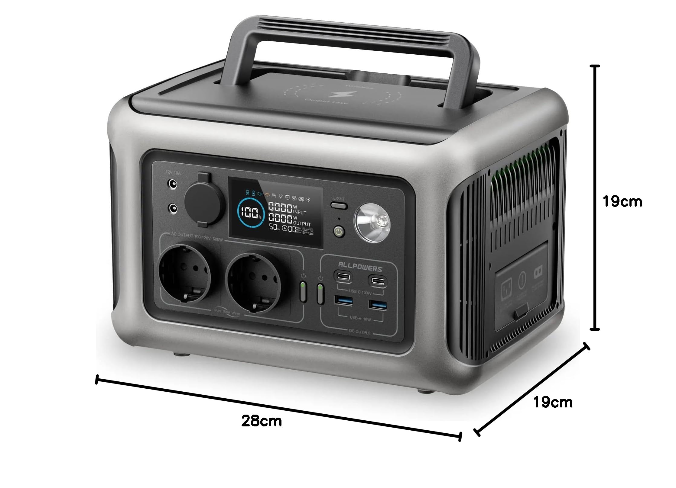Generador Solar Portatil Humpti R600 1200W para Casa y Acampada en Situaciones de Emergencia, Generador Eléctrico Portátil, Kit Emergencia Profesional