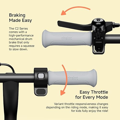 Miniatura 5 de Segway Ninebot E12 - Patineta eléctrica para niños de 6 a 12 años, alcance de 6.2 millas y 11.2 mph, motor de 150 W, capacidad de 132 libras, freno