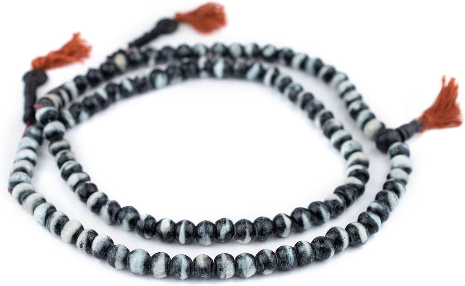 The Bead Chest Black Rustic Bone Mala Beads (10mm)