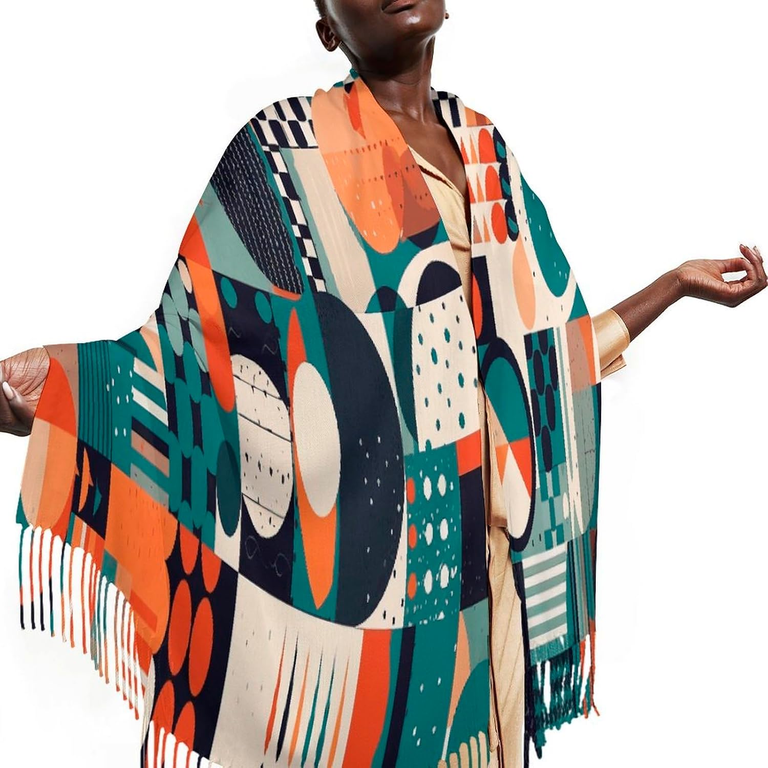Interesting Shapes Winter Scarf for Women Soft Tassel Scarves Oversized Wraps Long Shawl Cold Weather Thick Blanket Scarfs