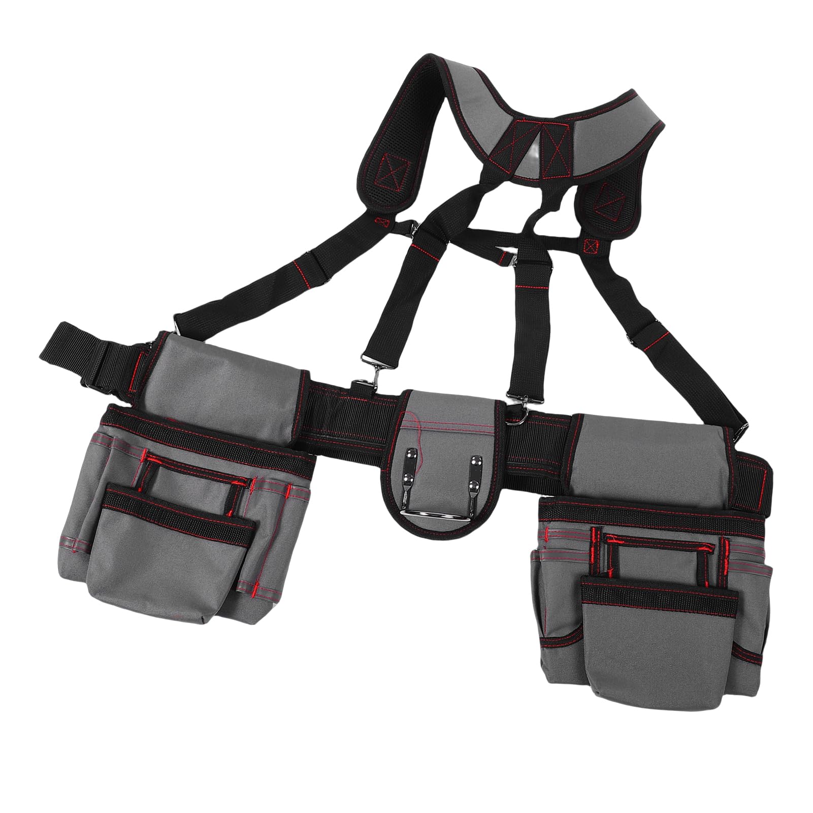 Ceinture à Outils, Porte-Outils de Construction en Tissu Oxford Réglable Professionnel, Ceinture à de Travail Multi-poches avec Support de Marteau pour électricien Charpentier