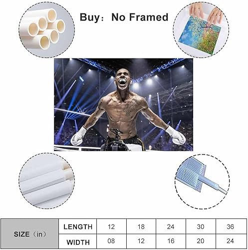 Miniatura 2 de EsEntL Alex Pereira - Póster de rugido de estrella luchadora, pintura de obras de arte, arte de pared, impresiones en lienzo, imagen colgante,