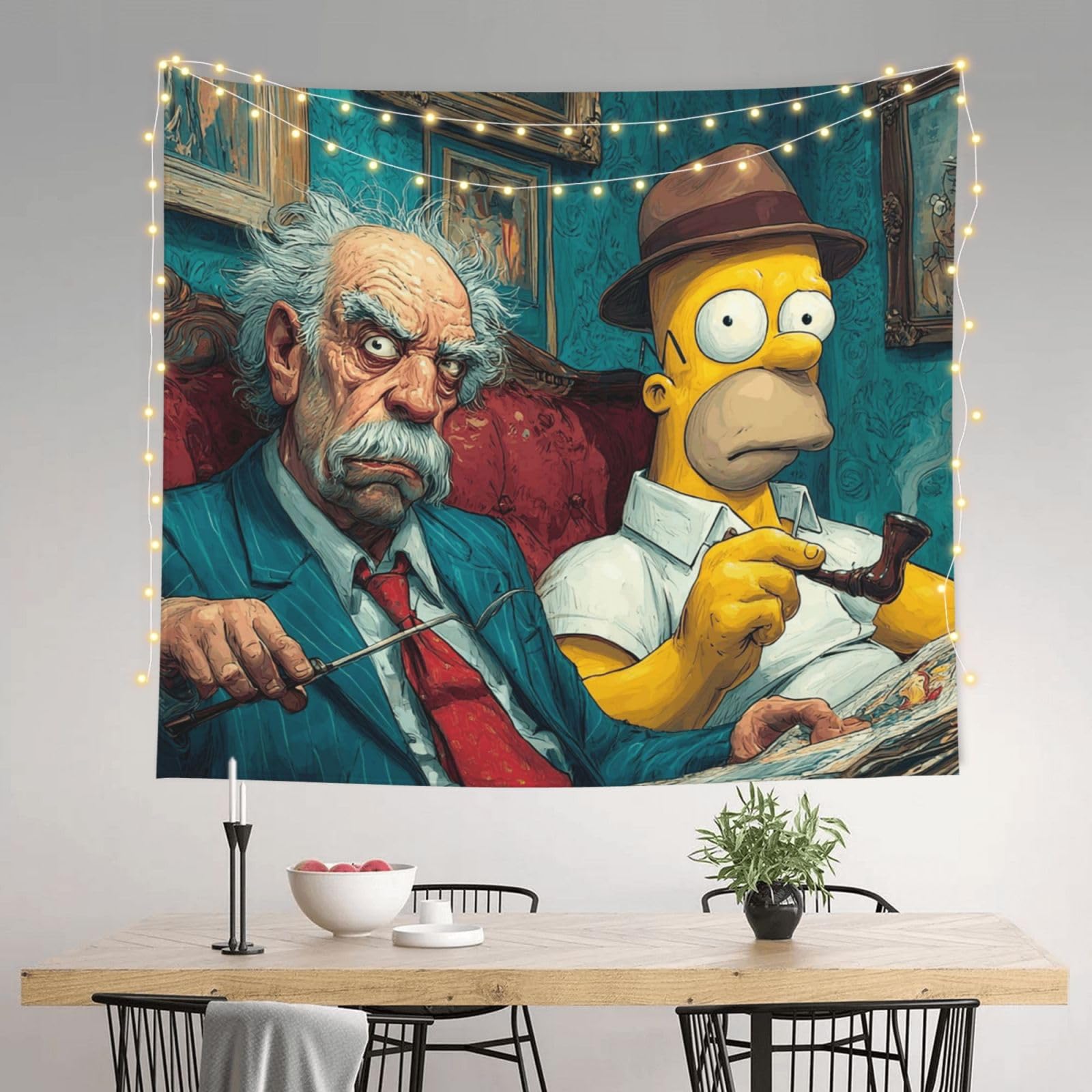 HJKJKKJ Tapestry 152 X 130 CM Aesthetic Wall Tapestrys for Bedroom Simpsons Tapestries Hanging Wall Art Blanket Home Decor Tapestry for Living Room Dorm Office