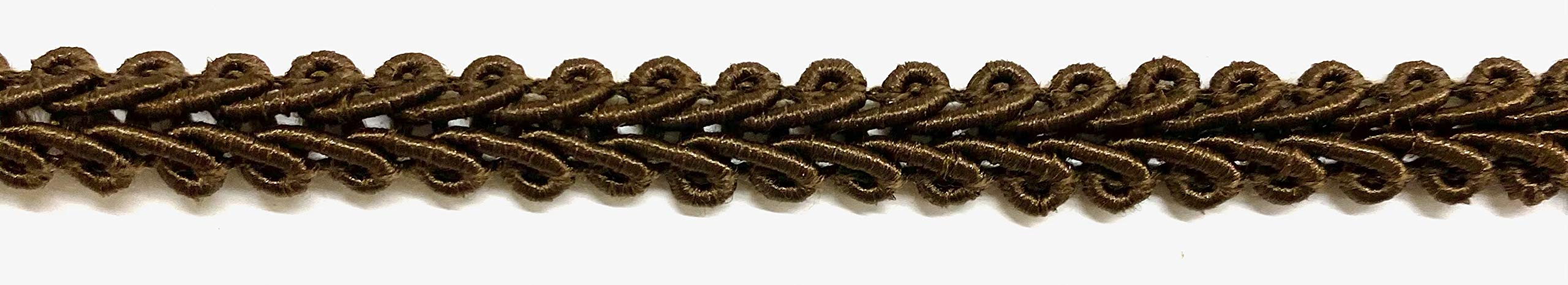BBTRIMSANDRIBBON 1/4inch French Chinese Braid Gimp - 24 Yards - Made in USA (Brown)