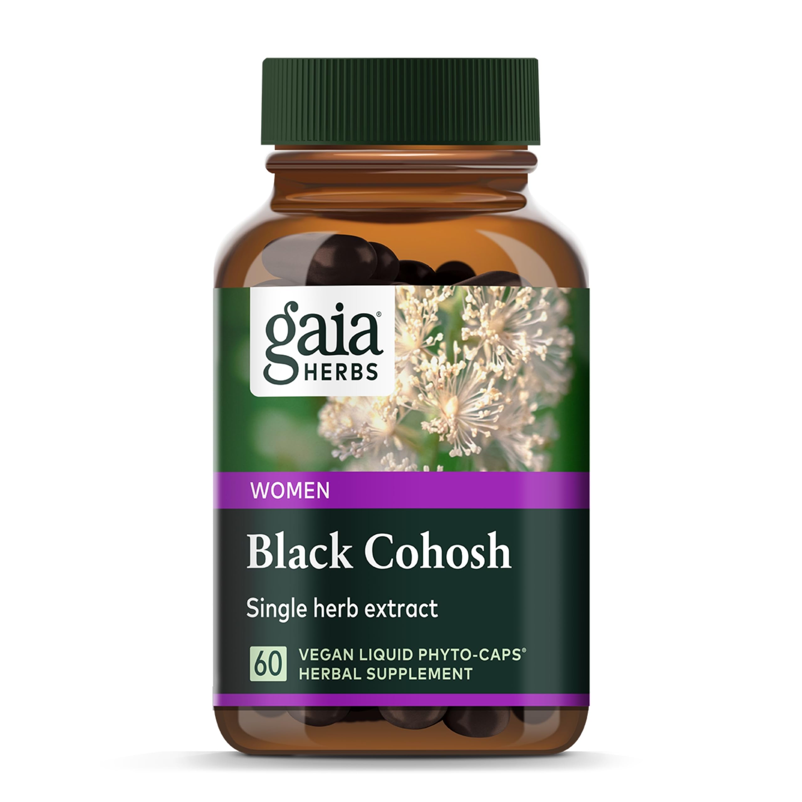 Black Cohosh - Menopause Support Supplement to Help Support Hormone Balance & Health for Women* - with Black Cohosh - 60 Vegan Liquid Phyto-Caps (60 Servings)