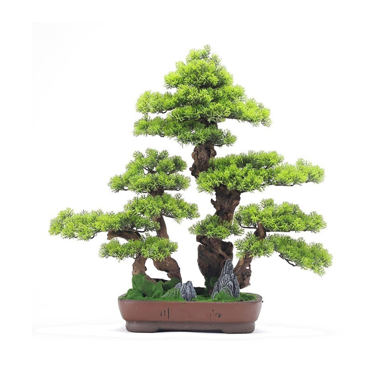 HCZKIUJY Bonsai Office Study Chinese Decorative Ornaments Simulation Bonsai Fake Green Plants Potted Hotel High-grade Furnishings Plant