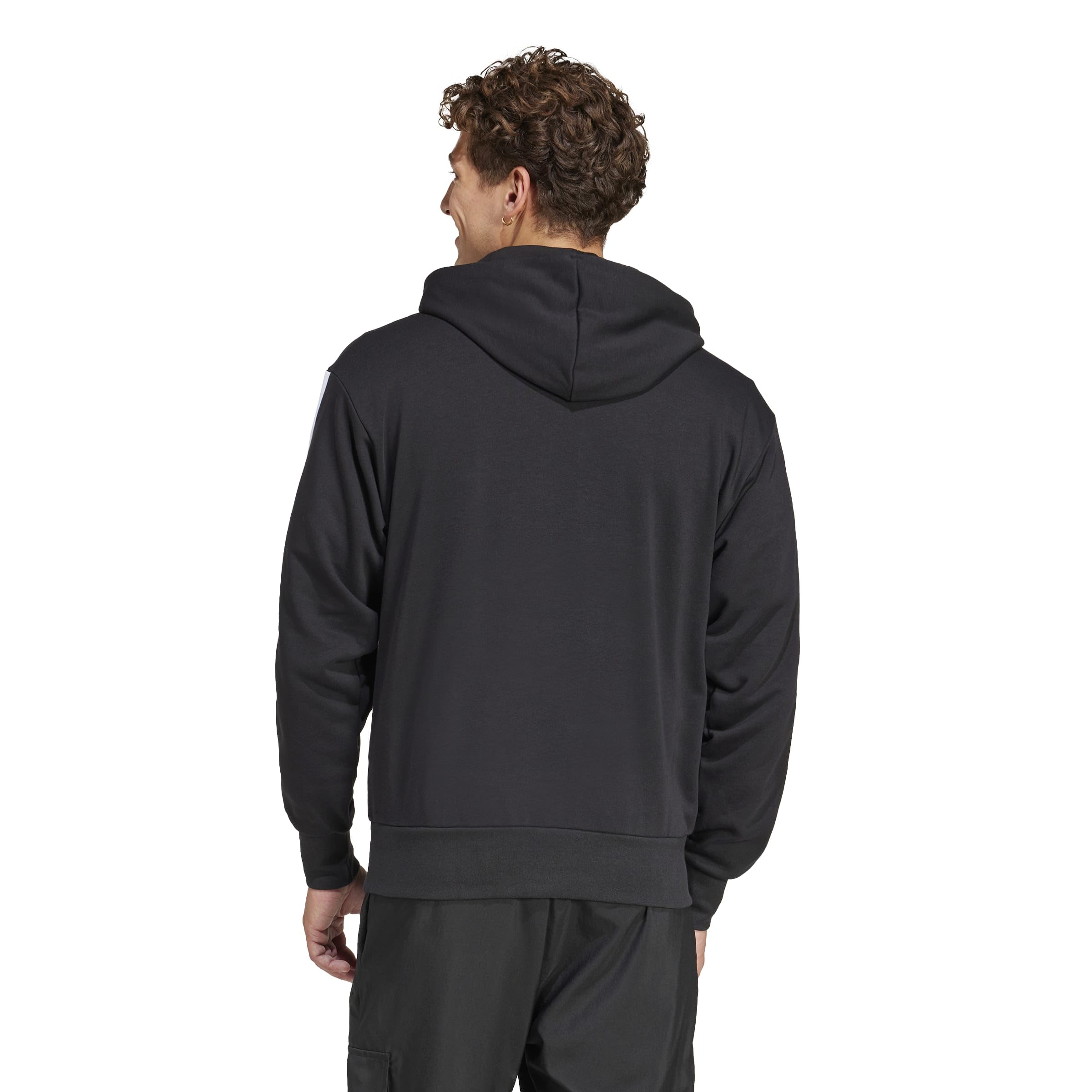 Adidas Essential Three Stripes French Terry Hoodie Sudadera con Capucha Hombre (Pack de 1)