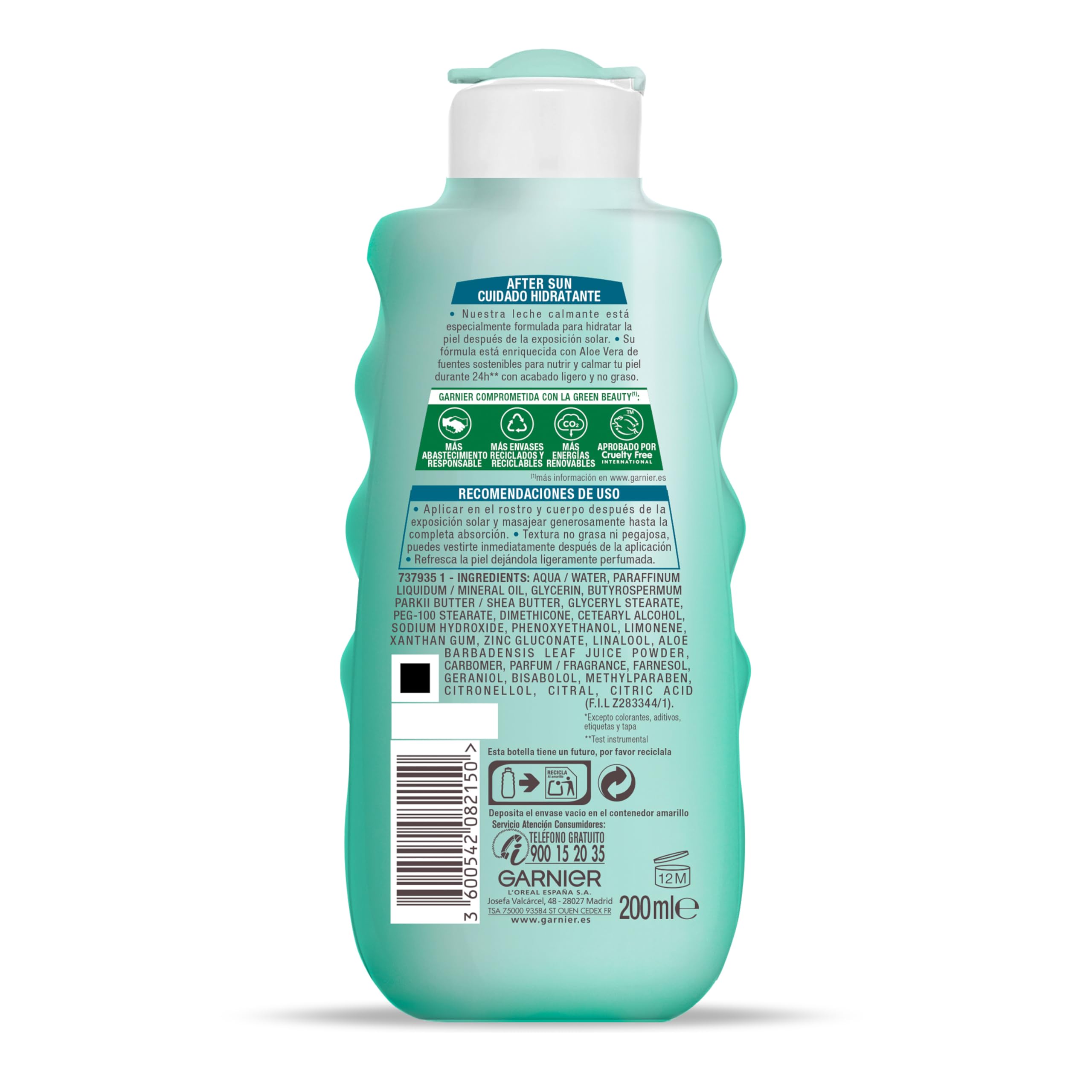 Garnier Delial After Sun Leche Hidratante Calmante con Aloe Vera Natural - 200 ml