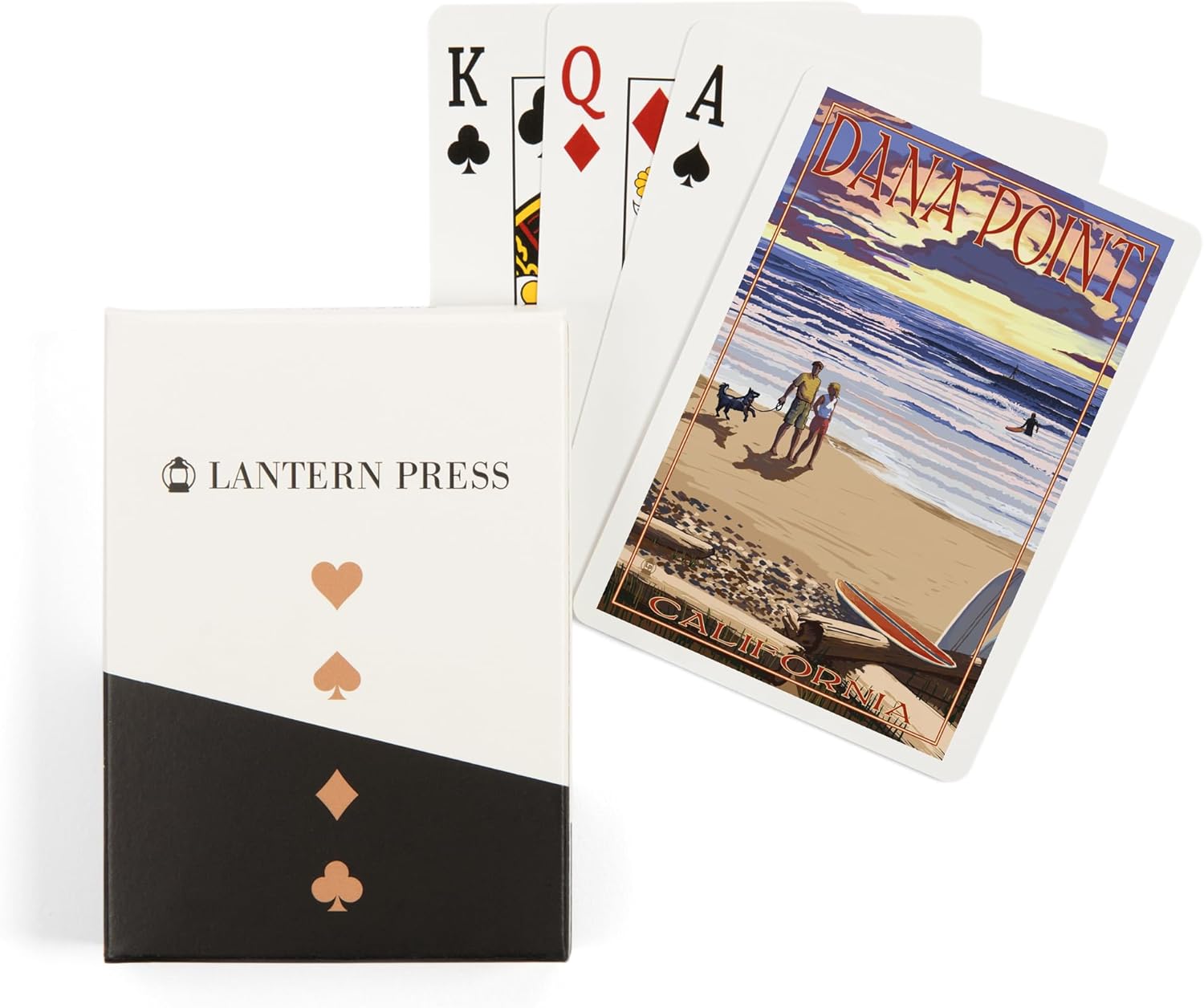 Lantern Press Dana Point, California, Sunset Beach Scene, 52 Playing Cards for Adults, Poker Size Card Deck