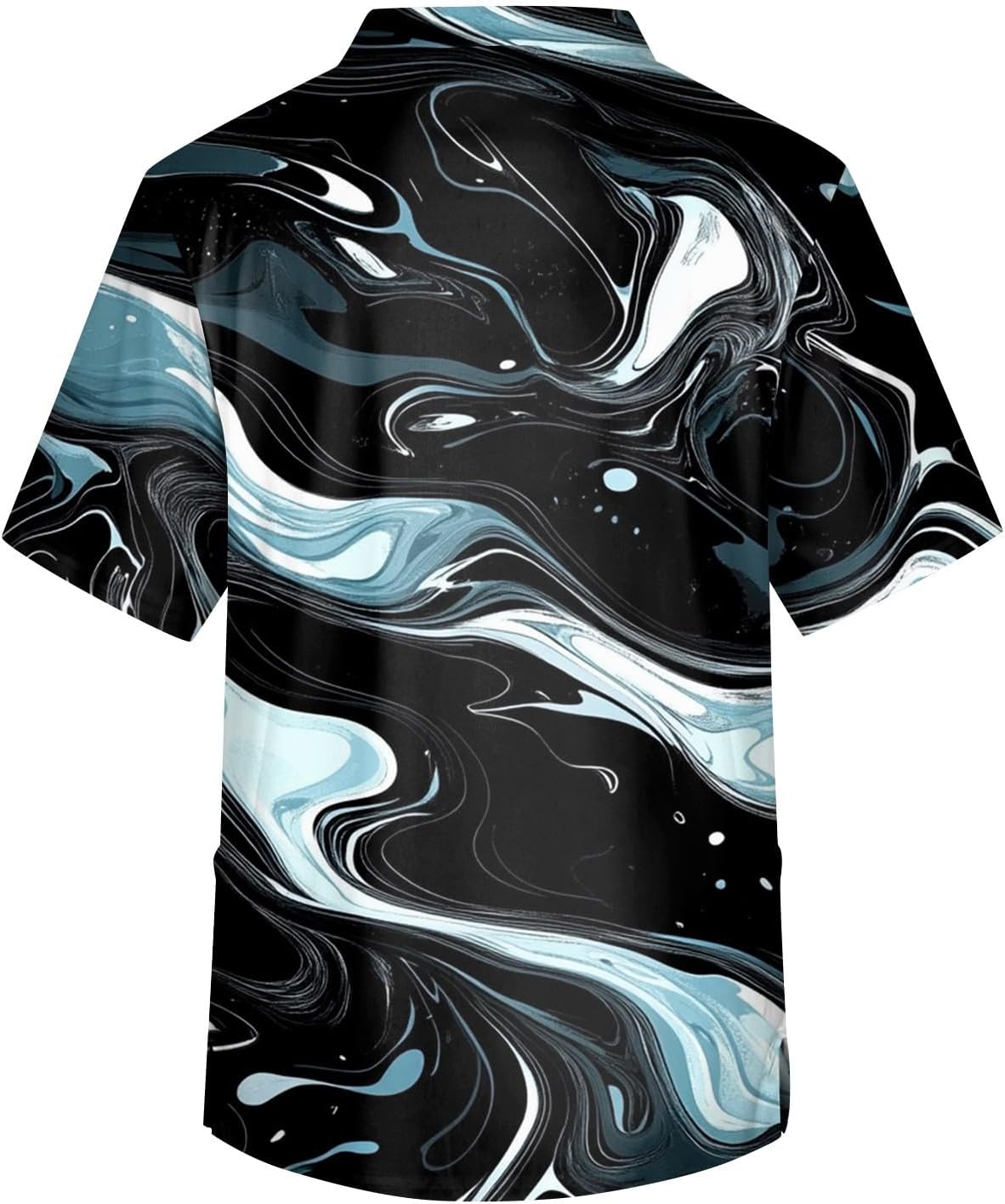 Men's Scrubs Top Printed Short Sleeve Athletic Fit Work Uniform Shirt with Pockets