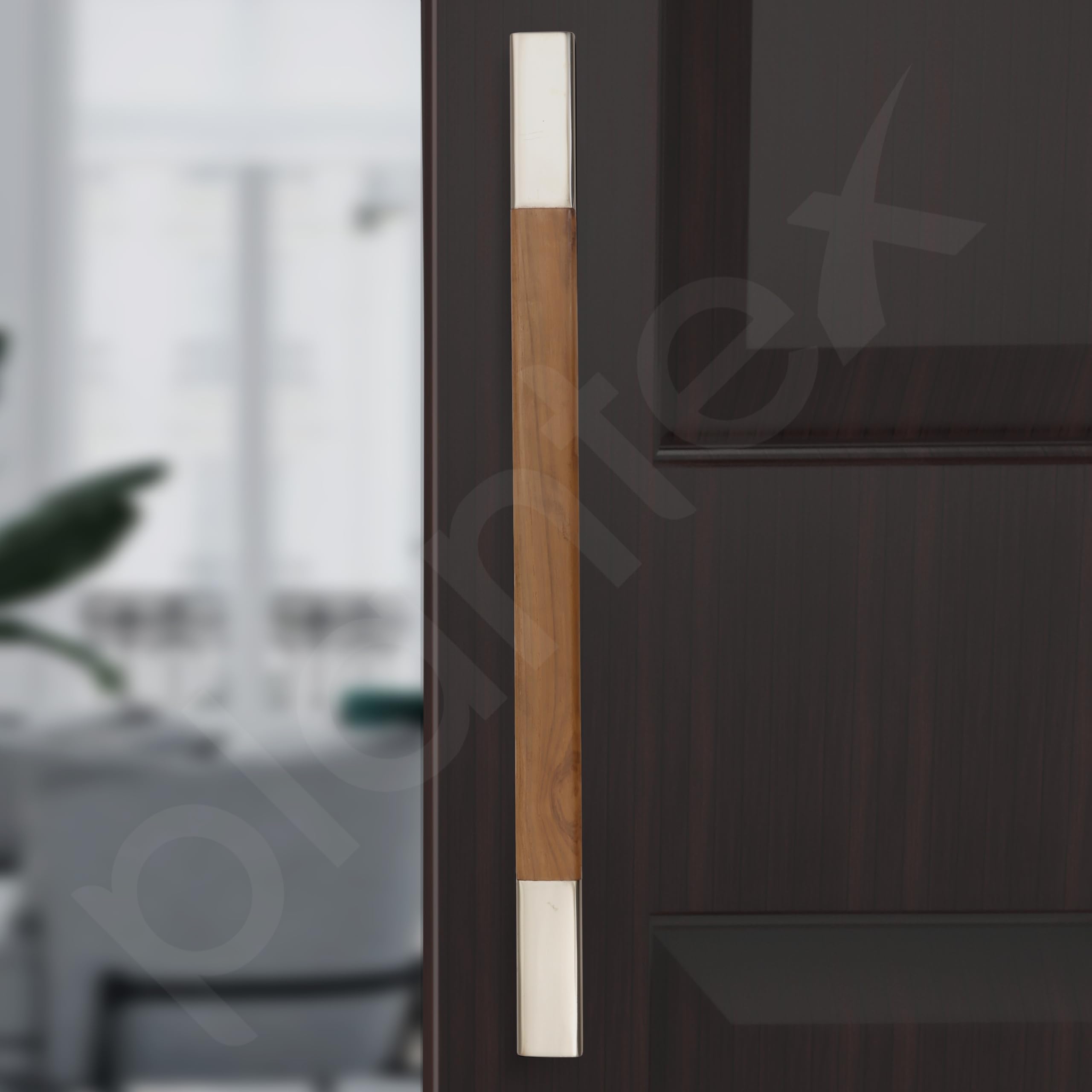 Plantex Satin & Wood Main Door Handle - Durable & Stylish -7