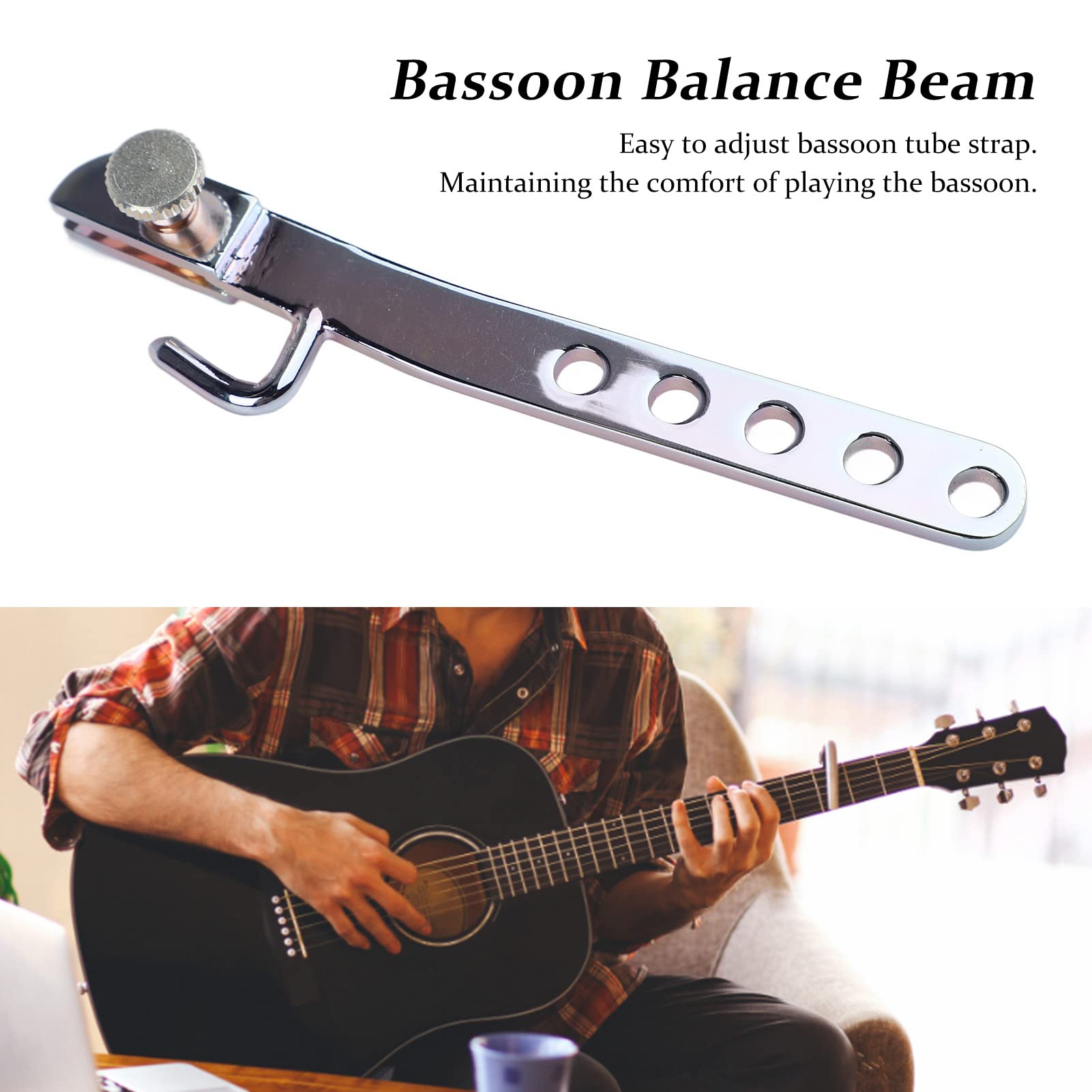 Bassoon Balance Beam Tool, Metal Bassoon Balance Bar Adjustable Tool Bassoons for Bassoon Strap Wind and Woodwinds