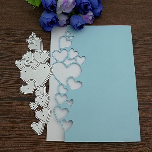 Miniatura 2 de Troqueles de metal con borde de corazón marco de encaje de corazones plantillas de corte de boda para álbumes de recortes fotos troqueles de papel