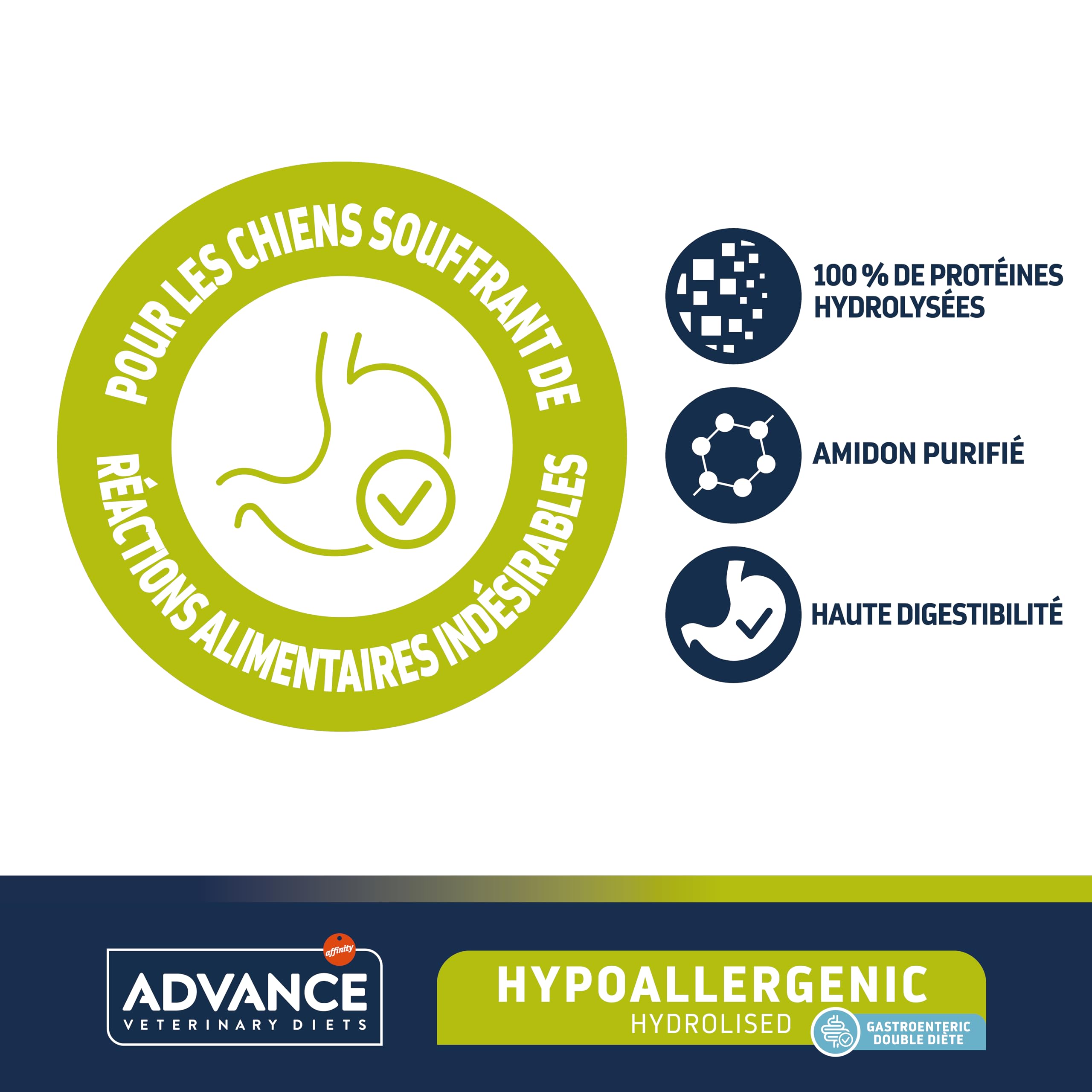 Advance Veterinary Diets Hypoallergenic - Croquettes pour Chiens pour Réduire les intolérances alimentaires - 10kg