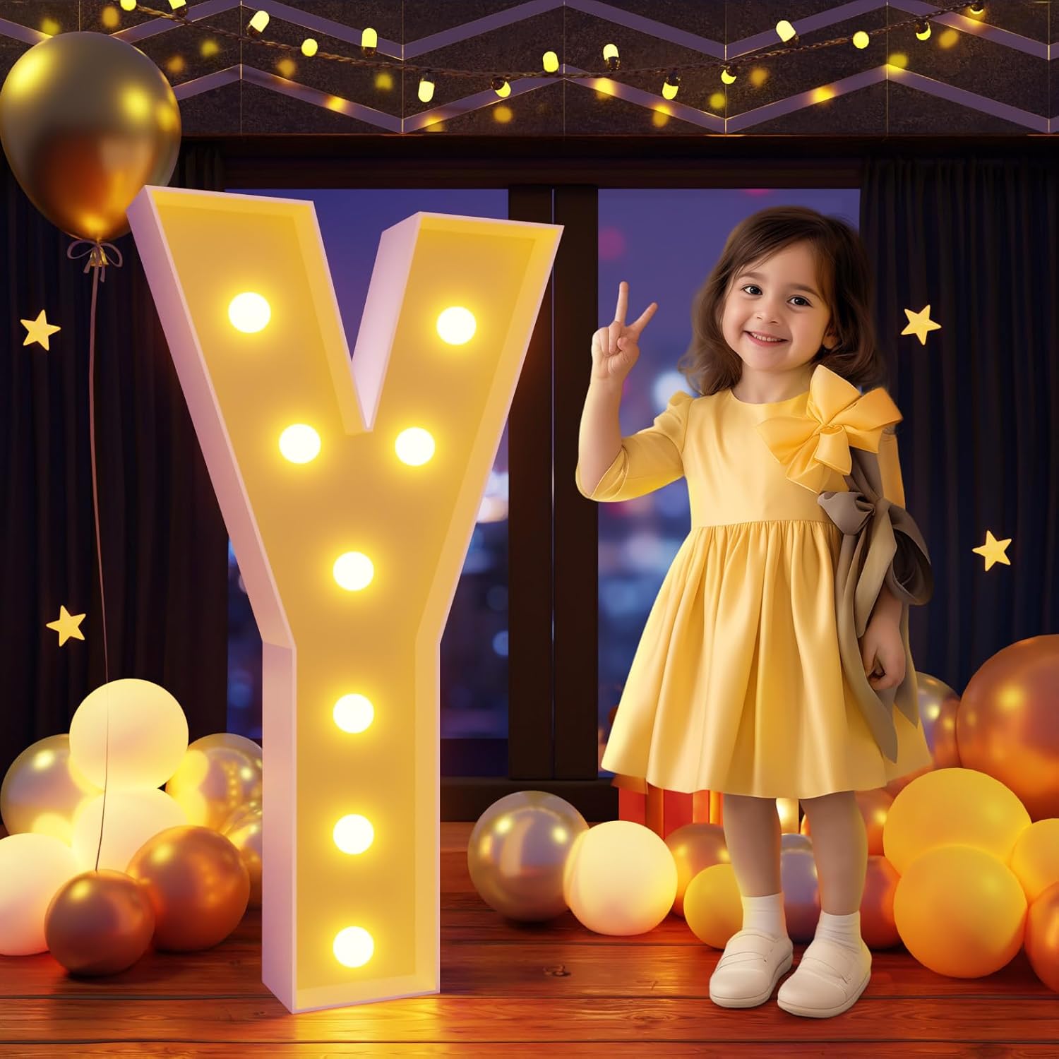 imprsv 3FT Marquee Light Up Letters Y, Large Marquee Letters for Party Decor: Baby Showers, Weddings & More 3 FT Letter Y