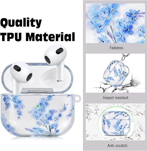 Miniatura 3 de QINGQING - Funda rígida protectora para Airpods 3 compatible con funda rígida con llavero para Airpods de 3 generación lanzado 2021 a prueba de