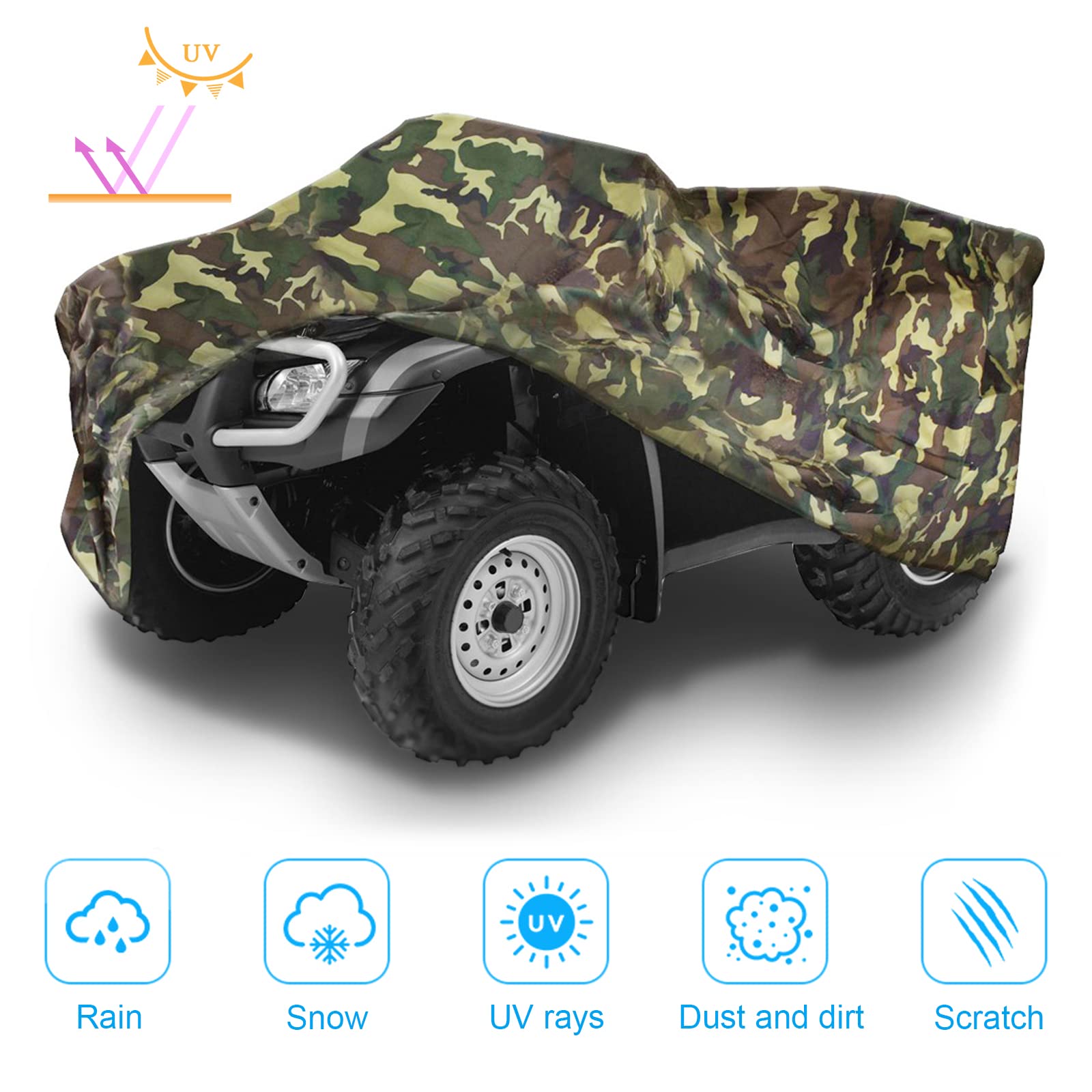 Housse de Rangement extérieure pour Quad ATV - Imperméable - 210D - Résistante aux UV - Résistante au Vent et à la poussière - Résistante au Vent - Oxford 210D - XXL
