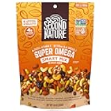 Second Nature Super Omega Smart Mix, Good Source of Antioxidant Vitamin E, Good Source of Fiber, No Artificial Colors, Flavors or Preservatives, Low Sodium, Kosher, Gluten Free & Non-GMO, 10 Ounce (Pack of 6)