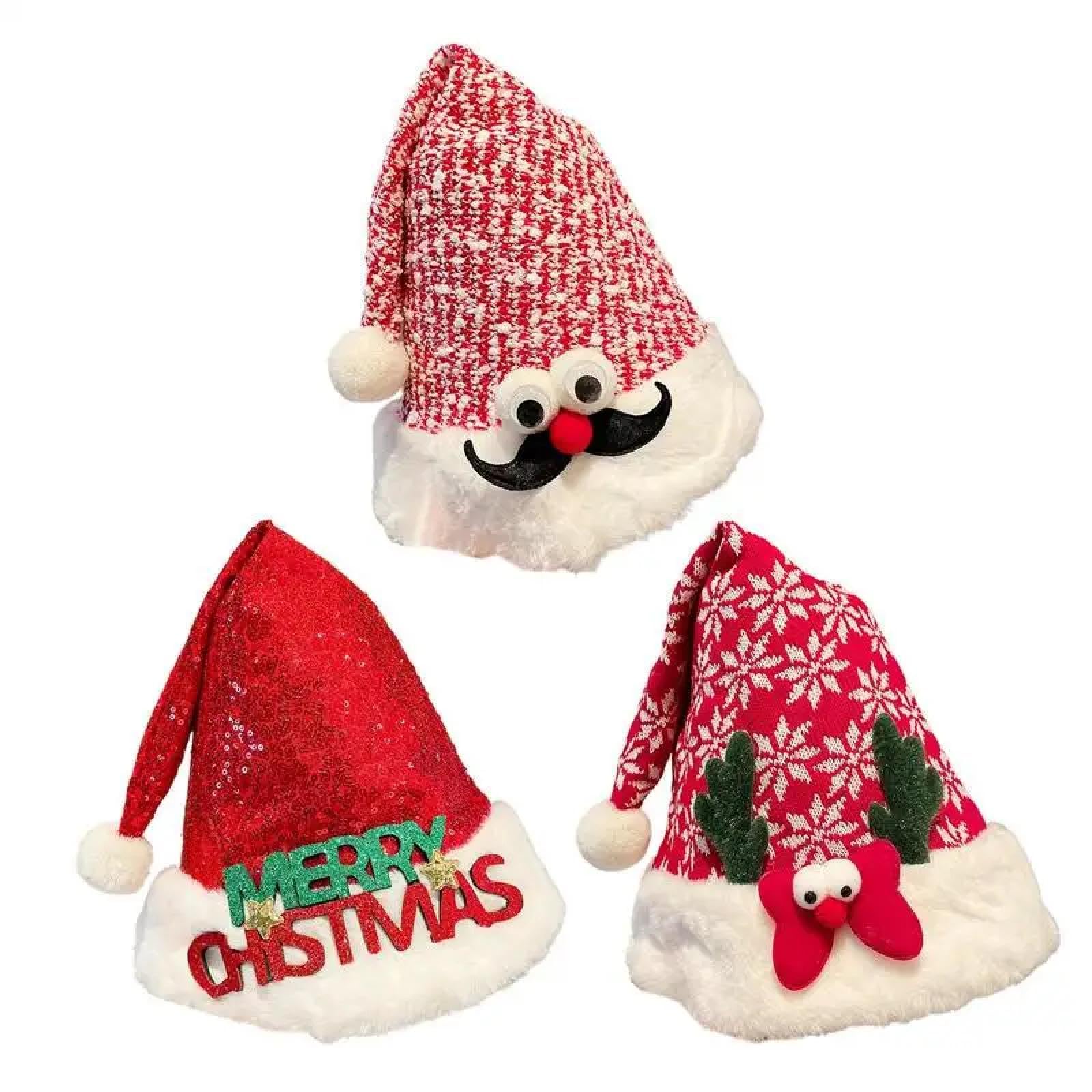 Czapki Czapki Skullies Czapki Beanie Czapka Świąteczna Urocza Czapka Świętego Mikołaja Pompon Dorosły Dziecko Miękka Czapka Świętego Mikołaja Nowy Rok Dziecko Boże Narodzenie Świąteczne Artykuły