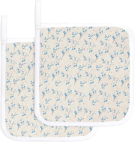 Miniatura 8 de 3 Packs Wildflower Botanical Pot Holders Sets for Kitchen,Oven Pan Plate Bowl Pads Heat Proof Mat with Hanging Loop,Terry Cloth Potholders Soft Grip