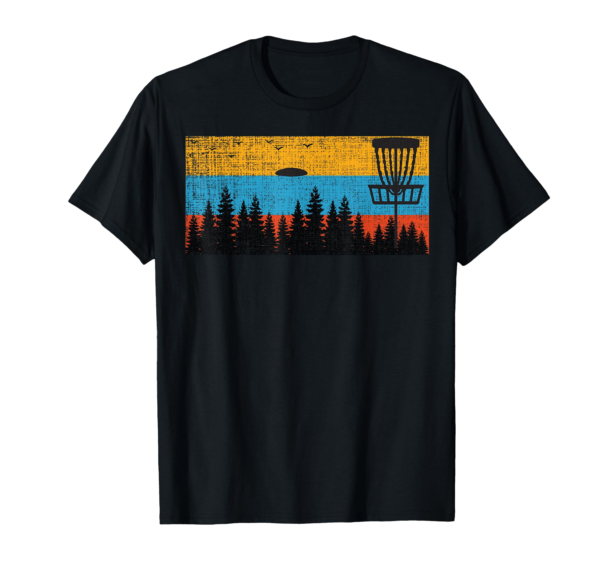 Retro Disc Golf Frolf Frisbee Vintage 70s 80s Style T-Shirt, Black