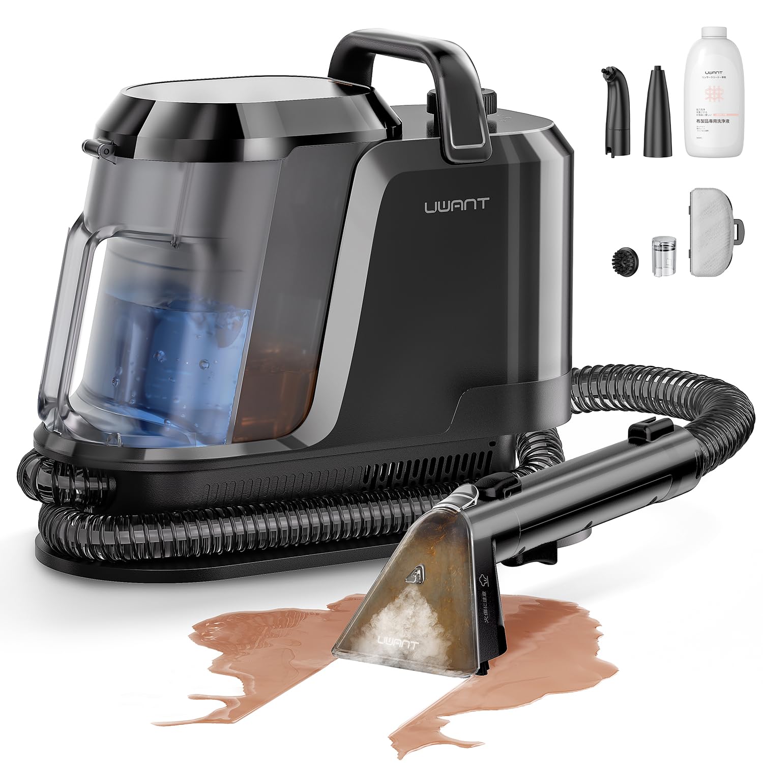 Amazon | uwant 100℃蒸気噴射リンサークリーナー 18000Pa超強吸引力