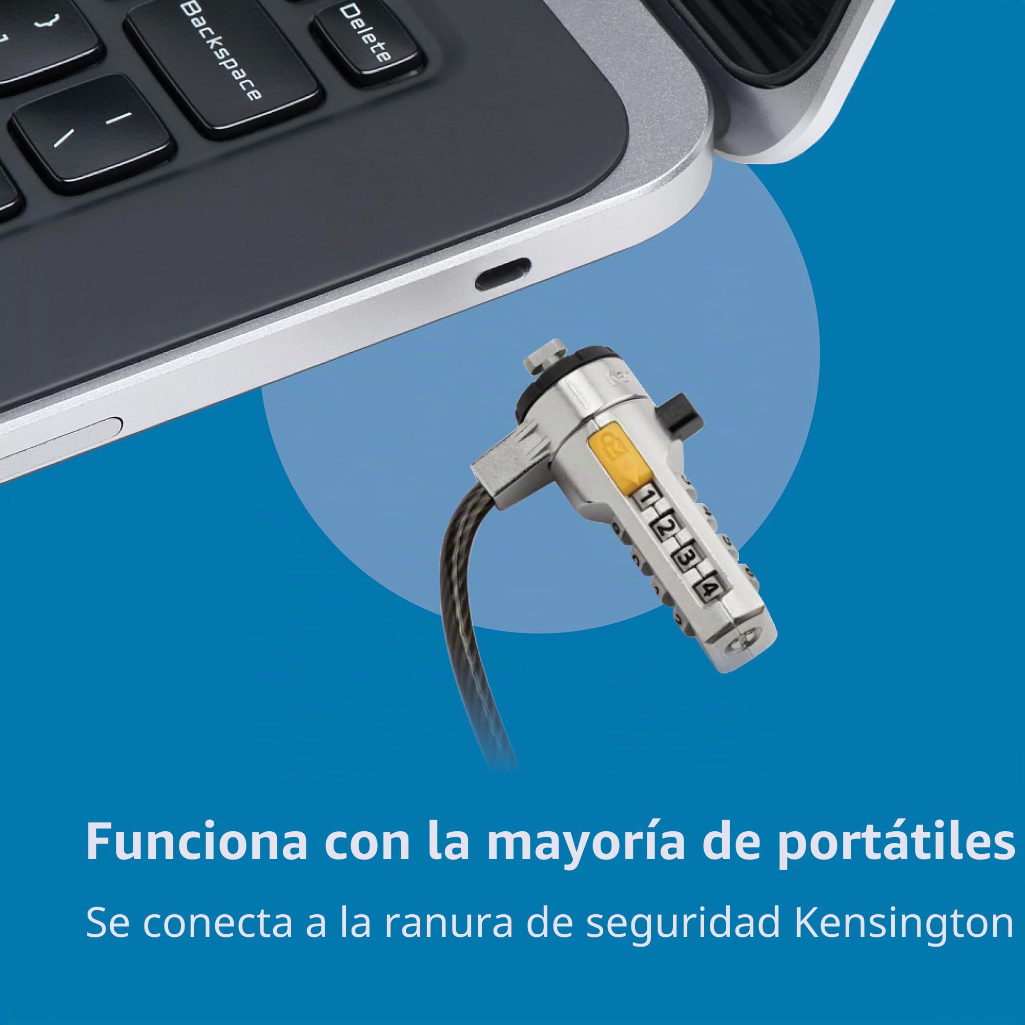 Kensington Candado de Cable de combinación para portátiles y Otros Dispositivos (K64673AM)