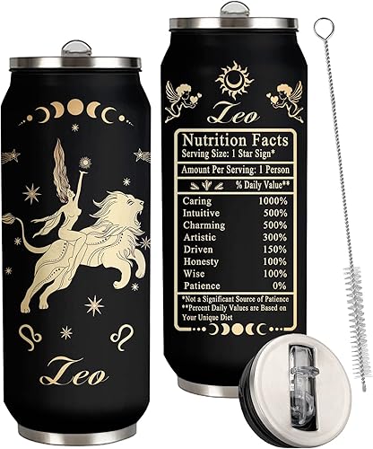 JAWCKGO Leo - Taza de café aislada con constelación, taza de viaje de acero inoxidable del zodiaco, taza de sublimación, taza de automóvil,