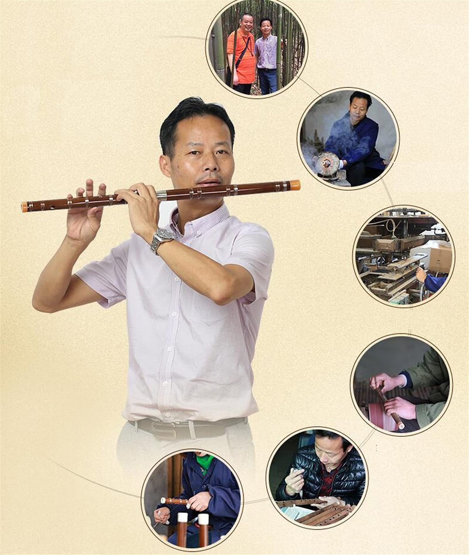 Refinado Profesional de Dizi Chino jugando BAMBOO BAMBÚ BAMBUO FLUTE TRANSVERSIO PARA NIÑOS PARA ADULTADOS PARA PRINCIPIOS(G)