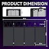 Soporte portátil para cabina de DJ, 40" x 20" x 45", mesa plegable para DJ con fachada de licra negra y blanca de 8 piezas, estructura metálica para eventos con capacidad de 200 libras, estantes en esquinas, puertos para cables y bolsa de transporte 5