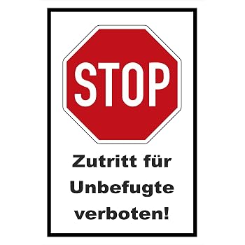 Adesivo Scudo Stop - Vietato L'ingresso - Cartello In Varie Misure E Materiali (PVC, Alluminio, Forex) - Made In Germany