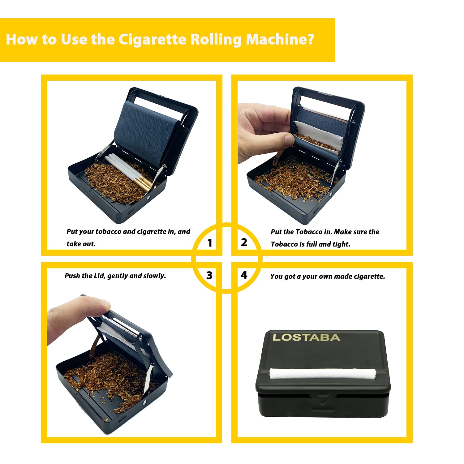 Buy LOSTABA 70mm Automatic Cigarette Rolling Machine Cigarette Rolling