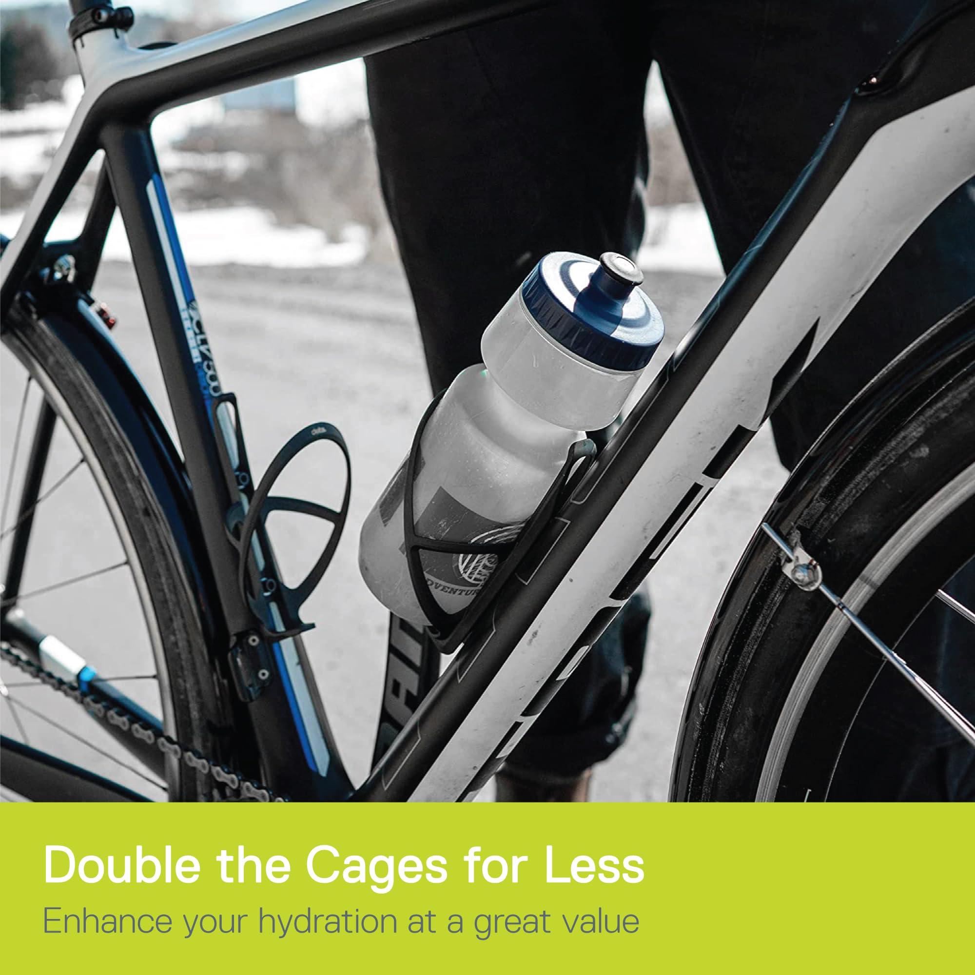 Delta Cycle - Jaula para Botella de Agua Carbylon (Paquete de 2) Ultraligera de 17 Gramos, Fibra de Carbono y Soporte de Nailon para Botella de Bicicleta