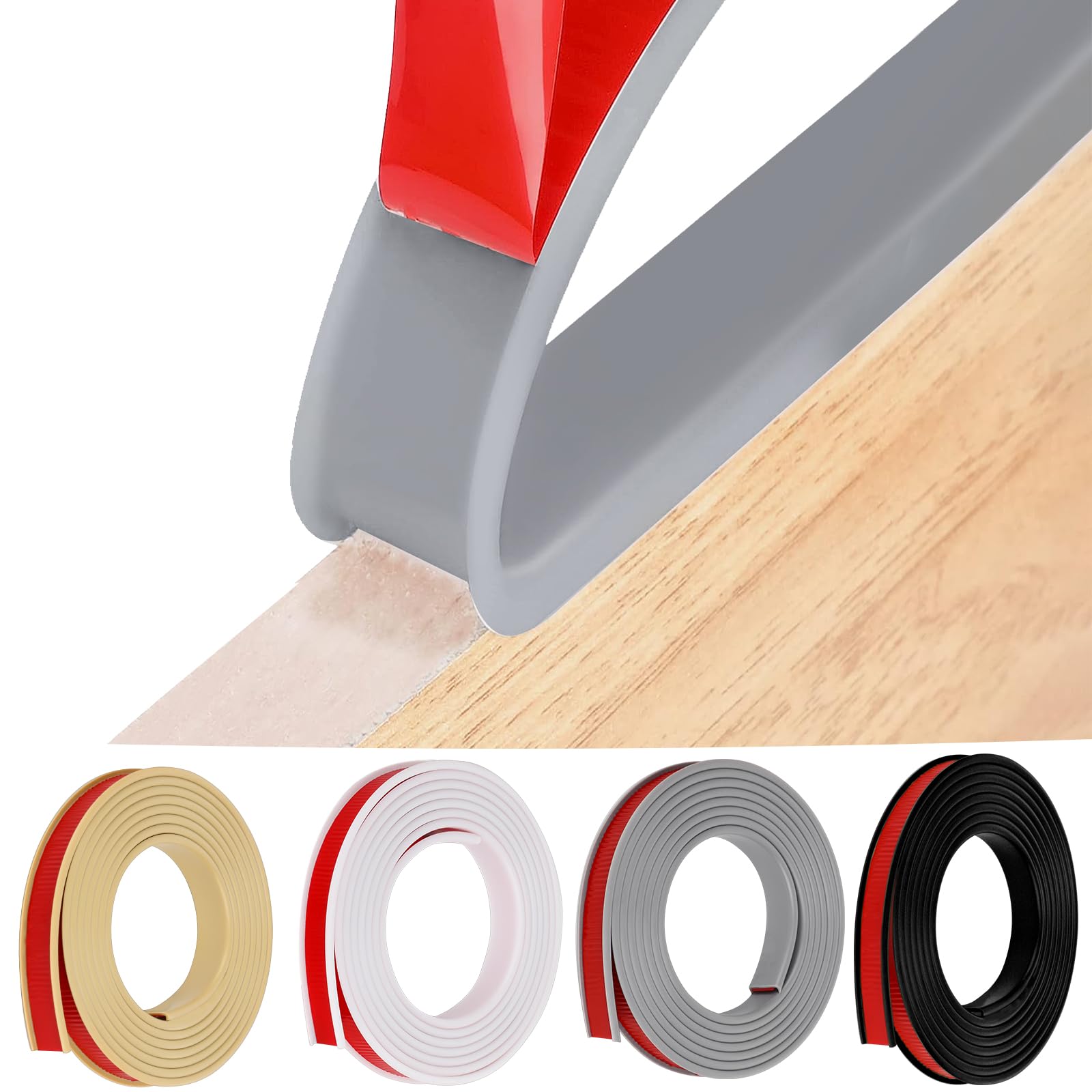 HeiPen U-Form Selbstklebend Möbelkantenband, 5 Meter Flexible TPE Faltbarer Kantenschutz Gummi für Schrankkanten, Abschlussleiste, Deckenkanten, Arbeitsplatten (18mm*5m, Grau)